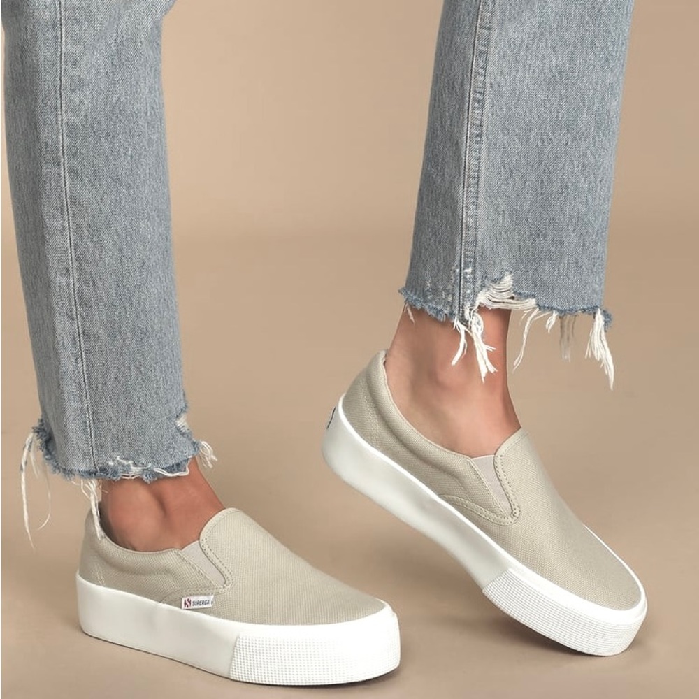 SUPERGA 2306 Cotu Platform Mint Light Green Slip-On Sneaker